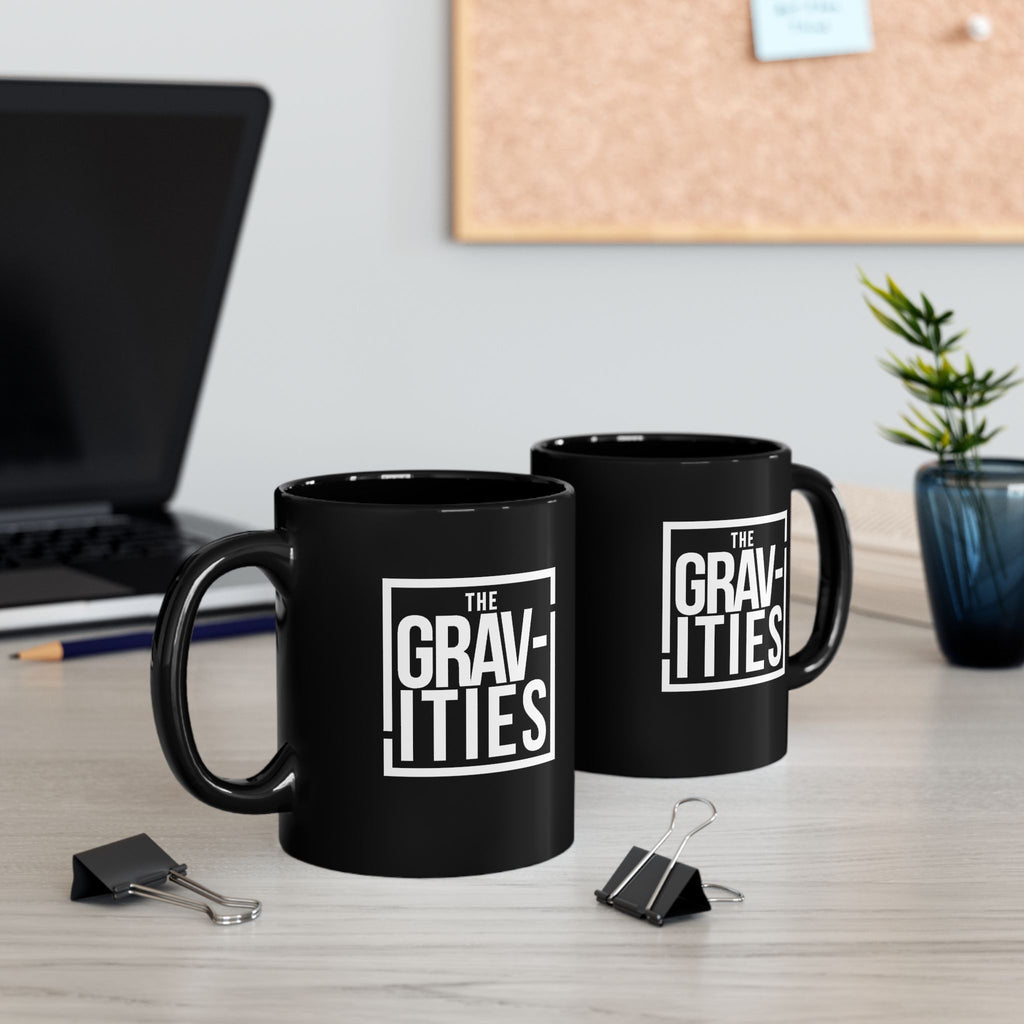 The Gravities White Logo Black Mug | Soul-Funk Band Merch | 11oz & 15oz